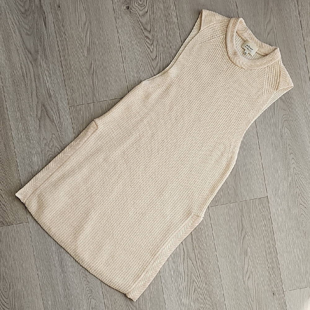Wilfred Wool Palmier Sleeveless Long Tunic Sweater, Small